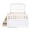 Lit plateforme simple blanc avec 6 tiroirs de rangement, cadre de lit pour enfant en bois massif avec tête et pied de lit-1587845793