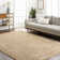 Alonzo Solid Color Machine Woven Polyester Area Rug in Beige