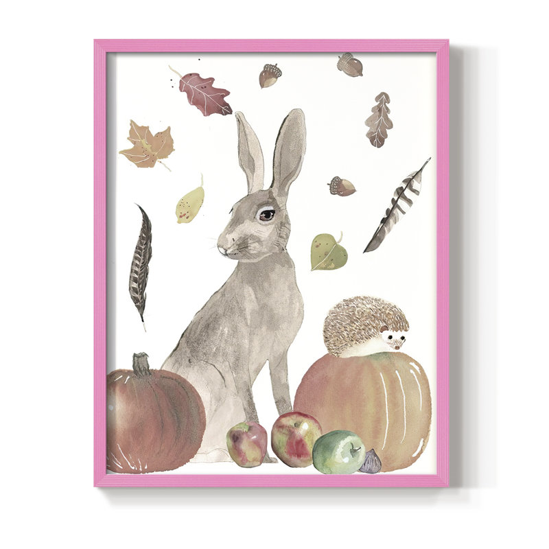 «CuteAutumnForest II», reproduction encadrée - bois massif, H 15 po x l 12 po, Rose