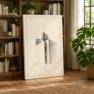 Modernist Structure Study Industrial - Wrapped Canvas