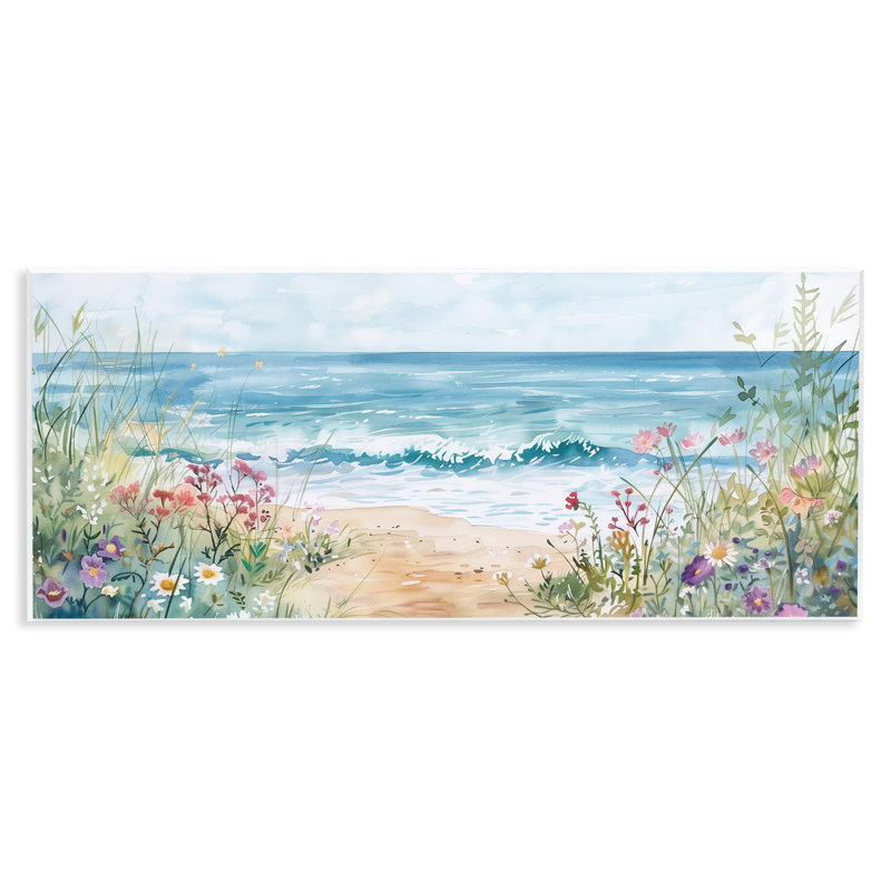 Plaque murale Wildflower Seascape Beach, design par Heidi Kuntz