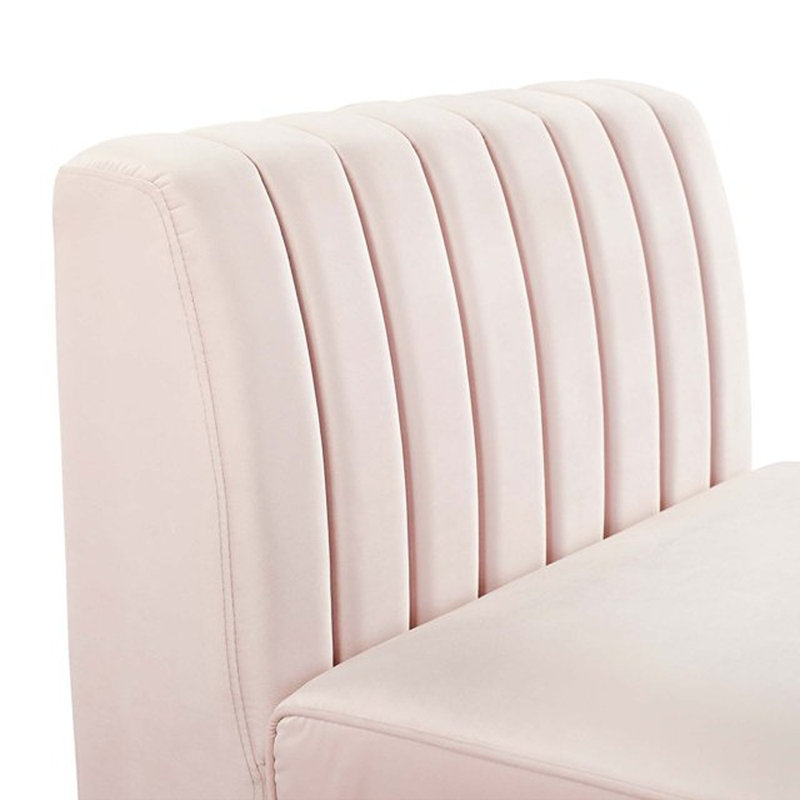 Chaise sans accoudoirs en velours Triumph Channel, Rose