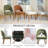 Upholstered Dining Chairs Set Of 4, Modern Dining Room Kitchen Side Chair With Padded Seat & Wood Legs, Green-1401313525-1401313526