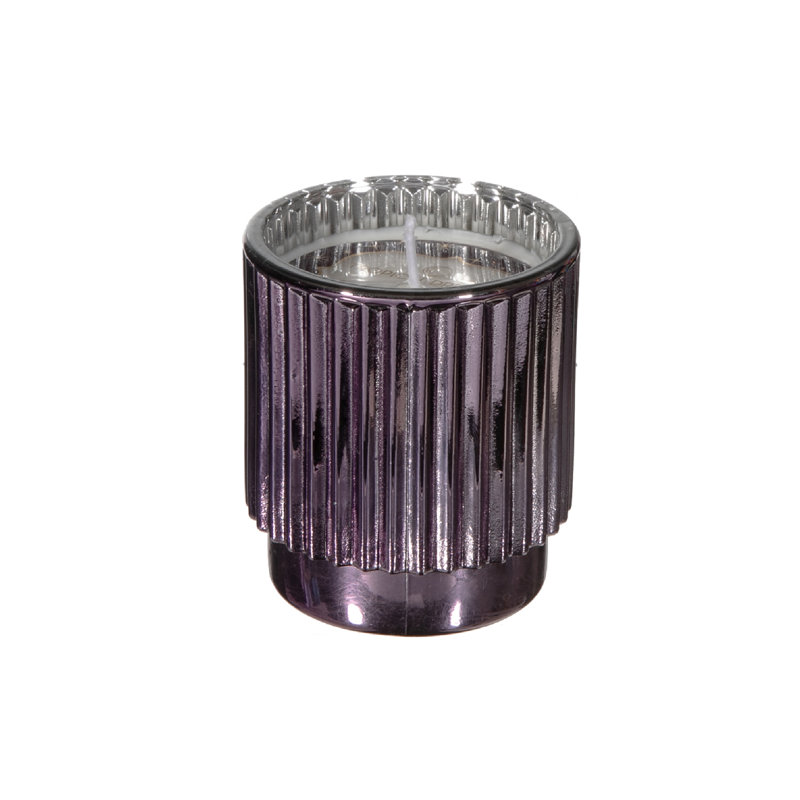 Bougie en pot parfumée nervurée, 4,6 oz