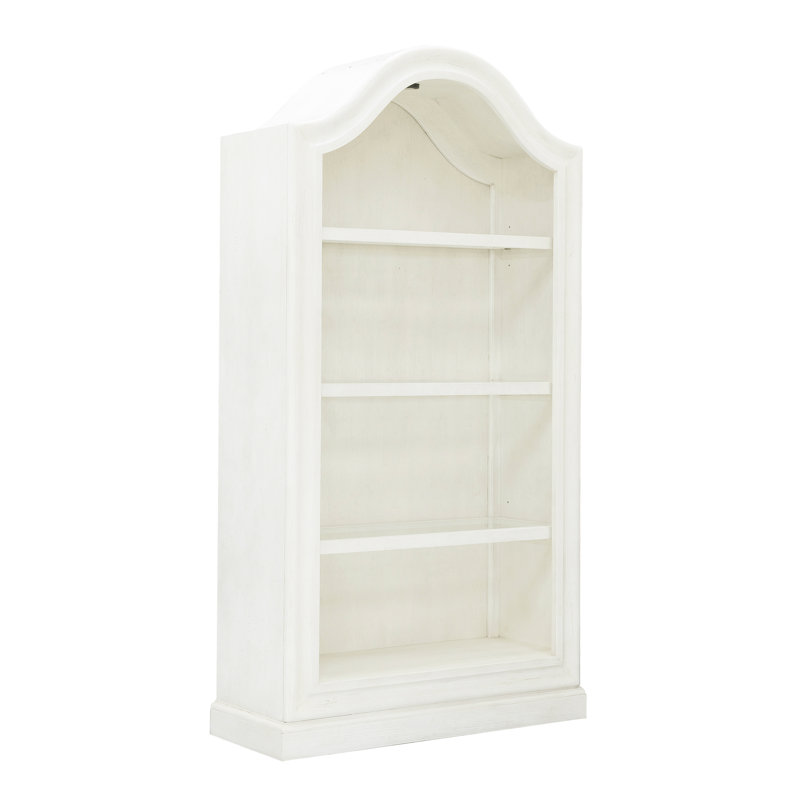 Chalky White Rubberwood Adjustable Bookcase with Puck Light