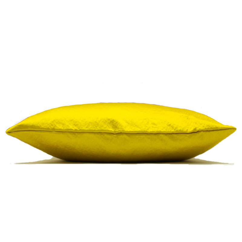 Lippa Square Throw Pillow Cover, Lemon Yellow
