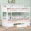 Lit superposé simple en bois de pin blanc avec tiroir de rangement et tablettes intégrées, facile à assembler pour les chambres à coucher avec tiroir