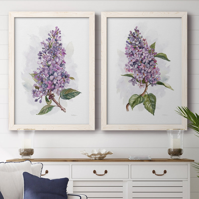 Awash In Lilac I - impression sur toile encadrée 2 pièces, Blanc, H 27,5 po x l 75 po x P 1,5 po