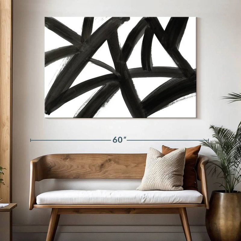 Abstrait Avery Black Roads, H 34 po x l 51 po