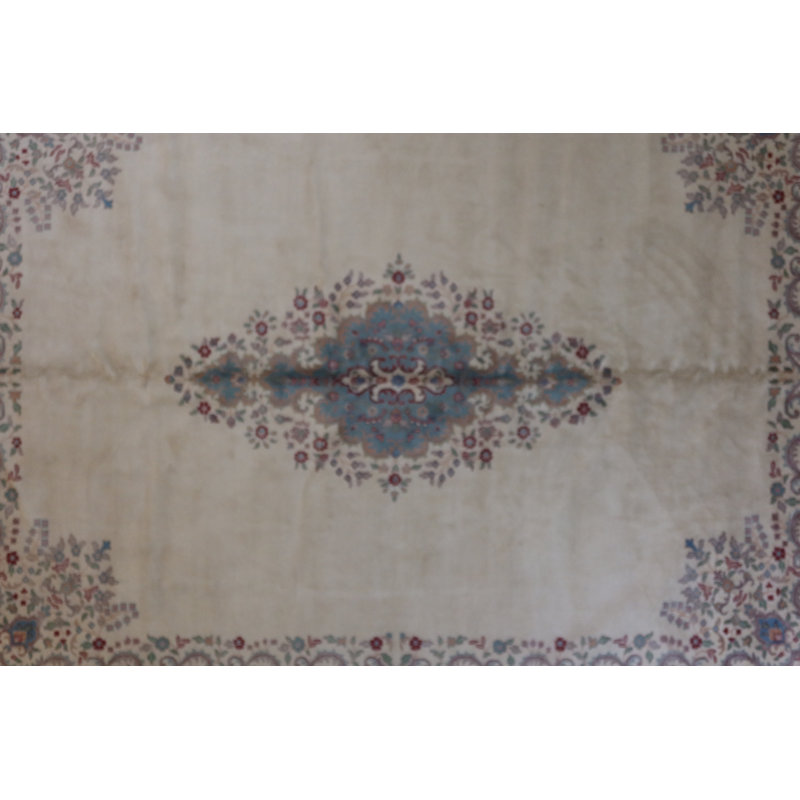 Global Rug One-of-a-Kind Hand-Knotted Kerman 12'1" x 15'4" Wool Area Rug