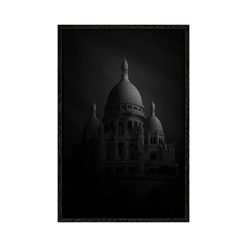 Sacre Coeur by Sebastien Del Grosso - Floater Frame Gallery-Wrapped Canvas Giclée on Canvas, 66.04 cm H x 45.72 cm W, Black