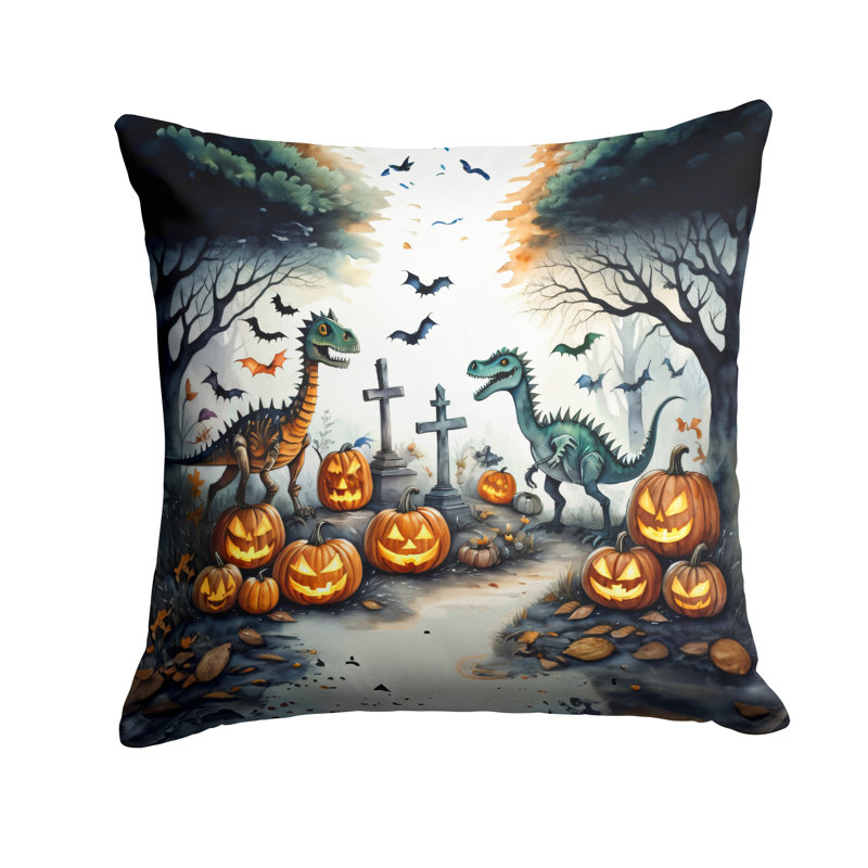 Coussin décoratif intérieur / extérieur en polyester More / Spooky More Spooky Halloween, 18 po x 18 po