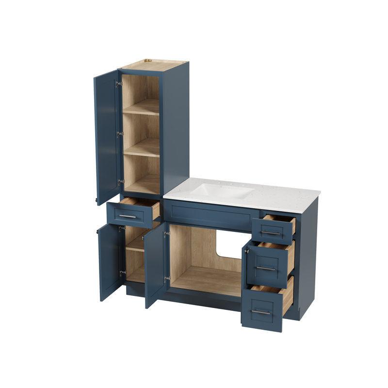 Ensemble de meuble-lavabo simple 57 po Disar, Bleu