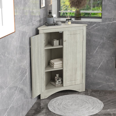 Armoire de rangement en chêne avec tablettes réglables, armoire de plancher autoportante pour la maison et la cuisine