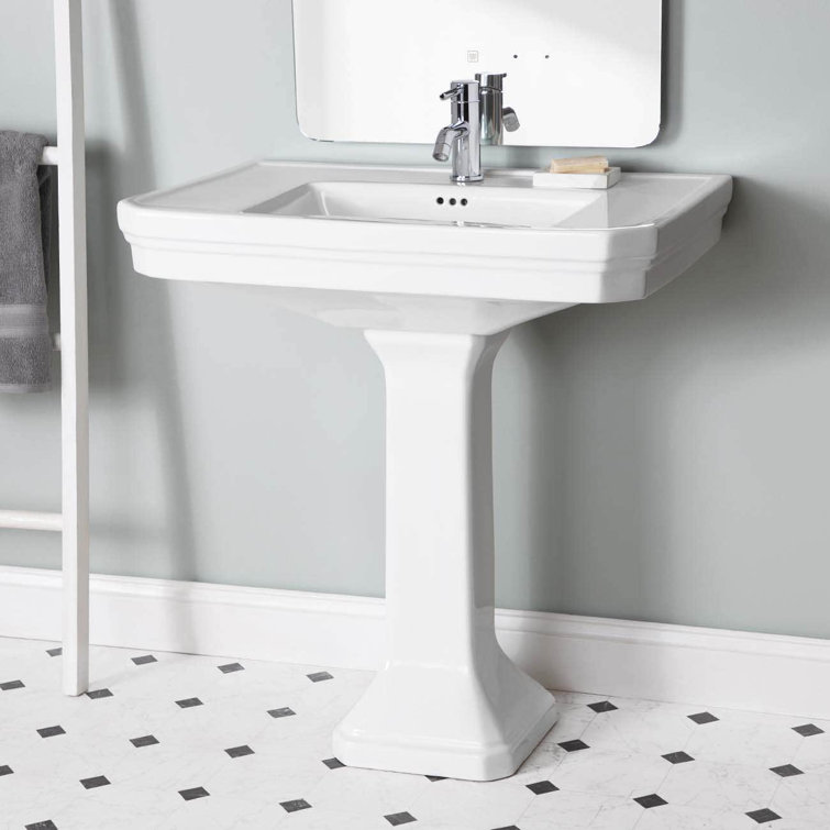 Chevington 22'' White Porcelain Rectangular Bathroom Sink with Overflow