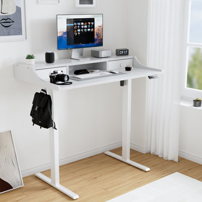 Adjustabl Metal Base Standing Desk with Drawers