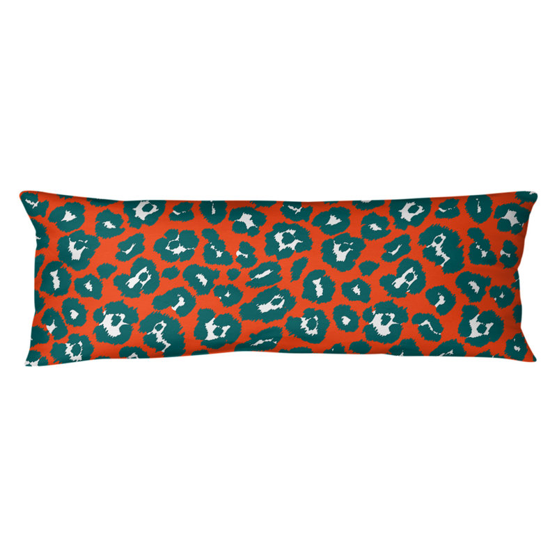 Coussin de support moyen en polyester/bourre en polyester à motif de léopard Miami, Orange, Microfibre