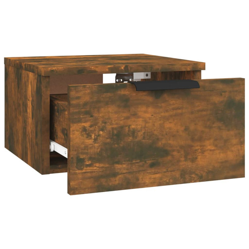 Wall-mounted Bedside Cabinets Bedroom Floating Nightstand Wall Cabinet, Brown Oak, Individual