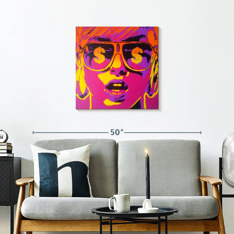 Pop Star Dollars, 24" H x 24" W