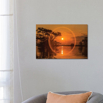USA, Louisiana, Atchafalaya National Wildlife Refuge. Sunrise On Swamp. by Jaynes Gallery - Wrapped Canvas Print