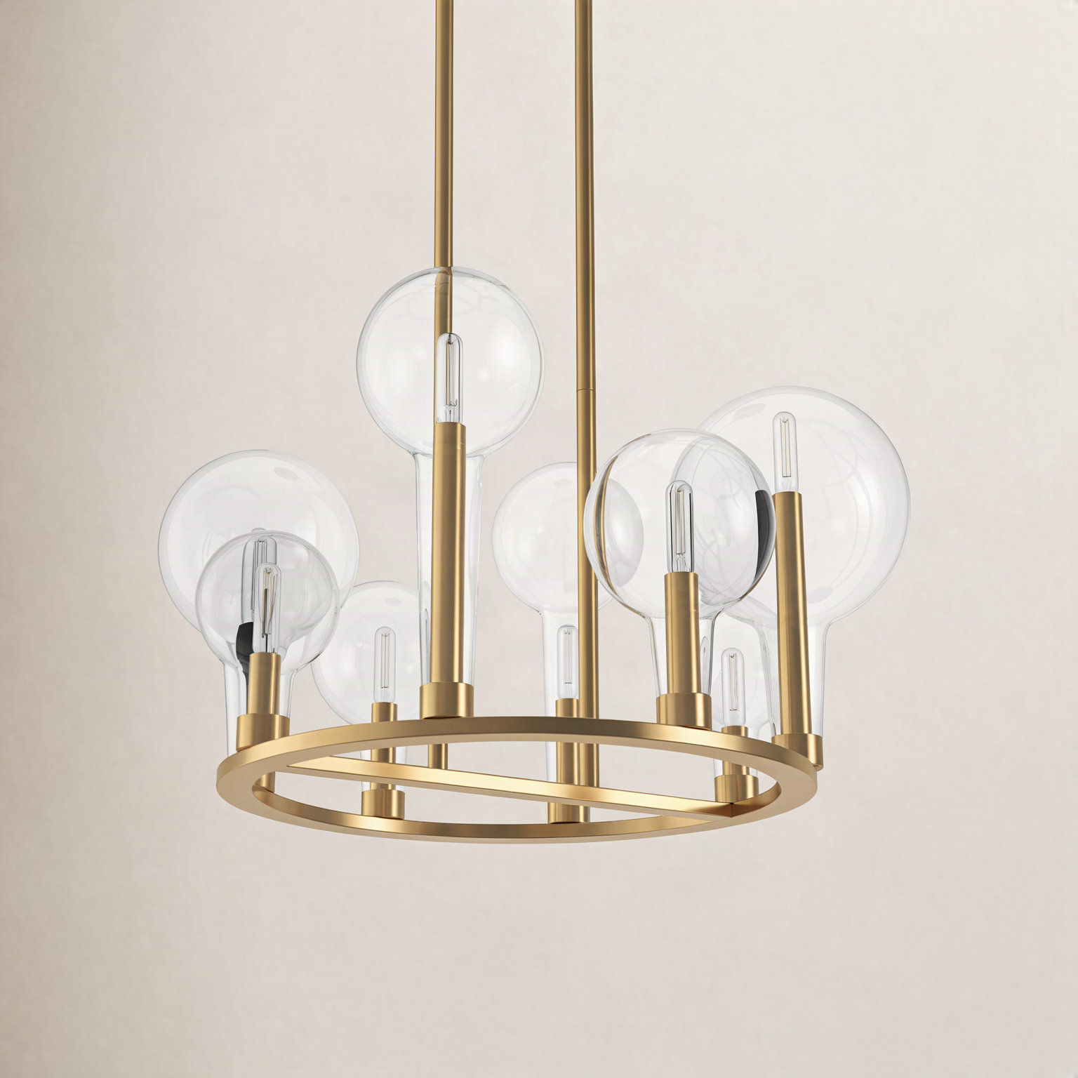Indira 8 - Light Dimmable Chandelier, Lacquered Brass