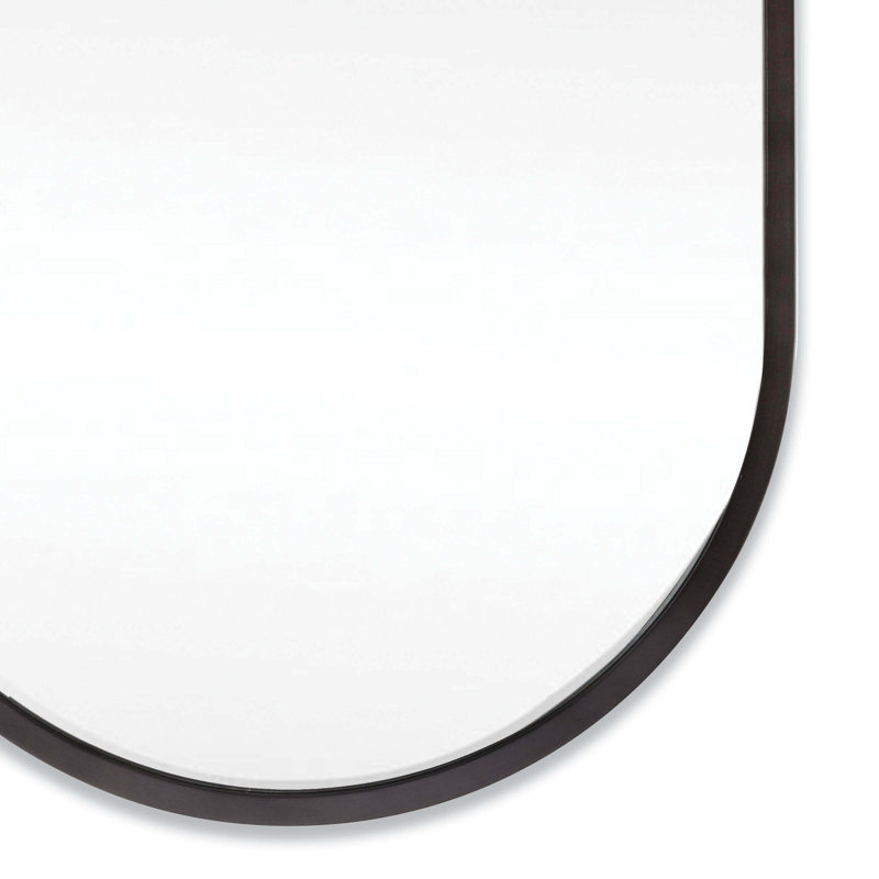 Canal Stainless Steel Wall Mirror, Blackened Steel