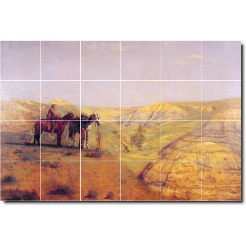 Carreau de céramique décorative 36 po x 24 po 6 po x 6 po, Western 02898