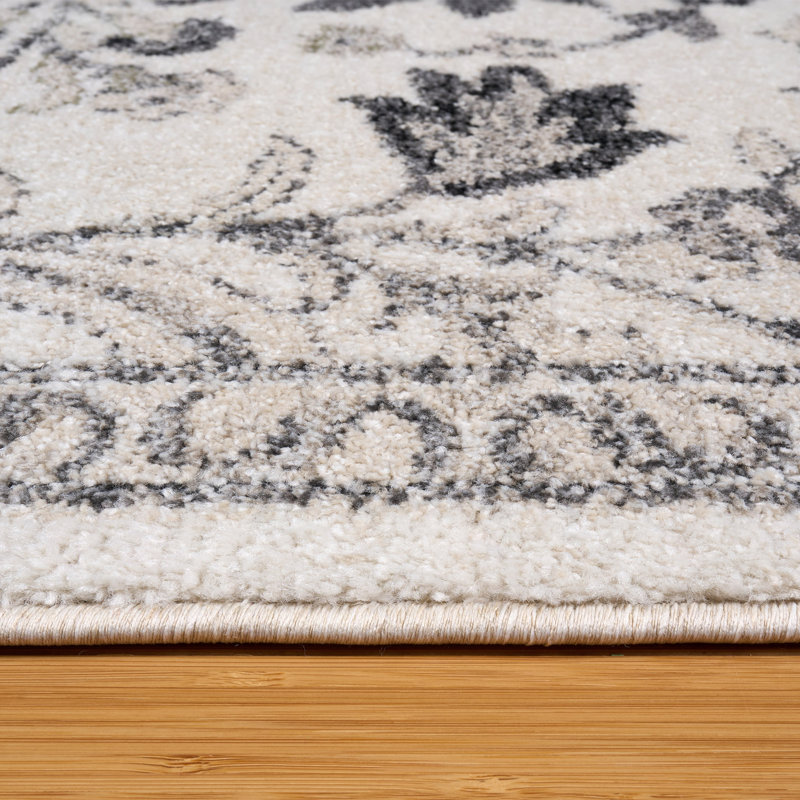 Tapis d'intérieur à motif médaillon à motif floral d'inspiration européenne Paradis, 6 pi 6 po x 9 pi 6 po