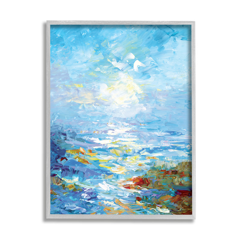 «Abstract Ocean Bliss Blue» par Leon Devenice, 16" W x 20" H