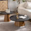 Table basse ronde en bois à piédestal robuste pour salon facile à assembler-1676264813