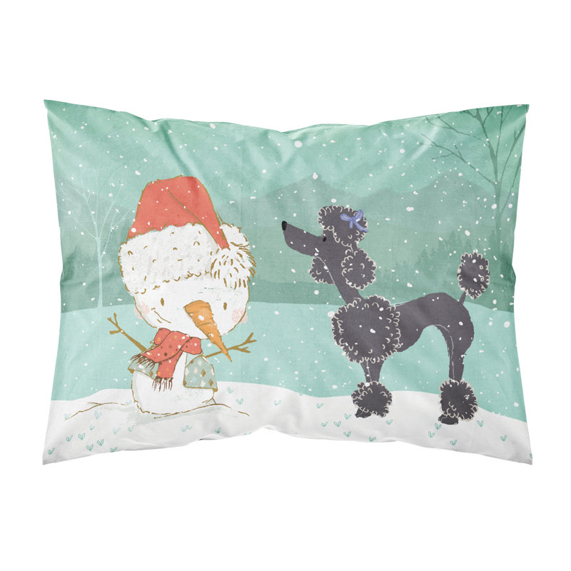 Snowman Christmas Microfiber, Black Poodle
