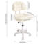 Chaise roulante beige avec dossier réglable en hauteur, tabouret pivotant pour bureau, chambre, bureau et studio