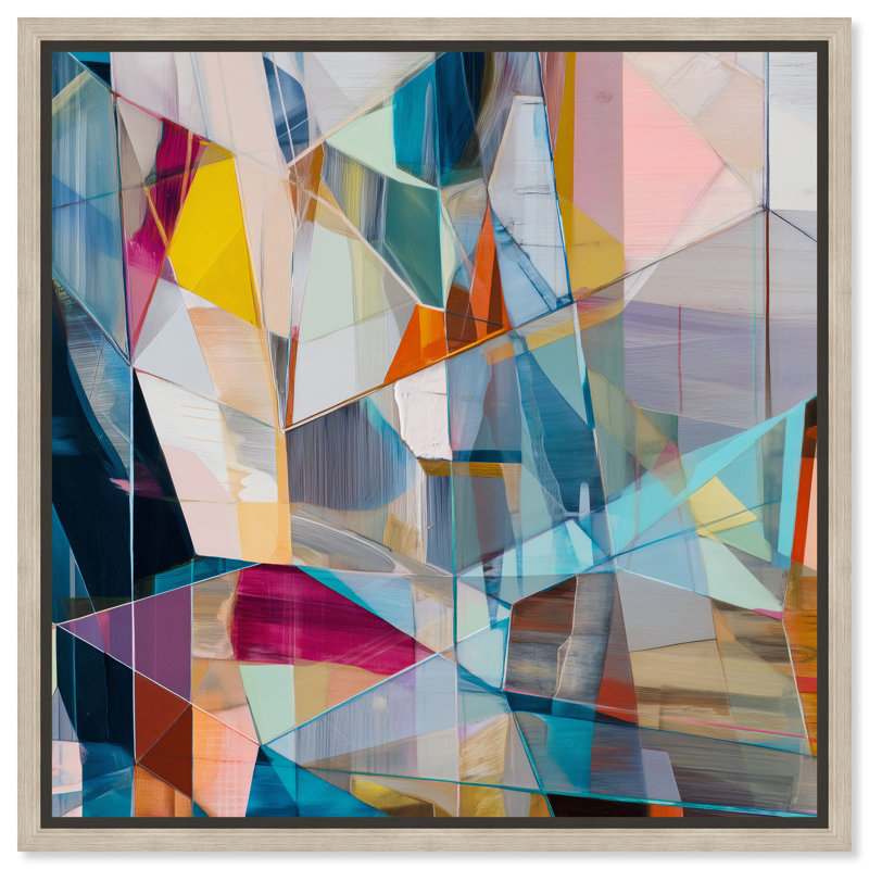 "Prism Pulse I", impression sur toile encadrée par Art Remedy, cadre en chêne naturel, 24 x 24, H 25 po x l 25 po