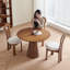 Nut-brown Round Solid Wood Dining table-290919742