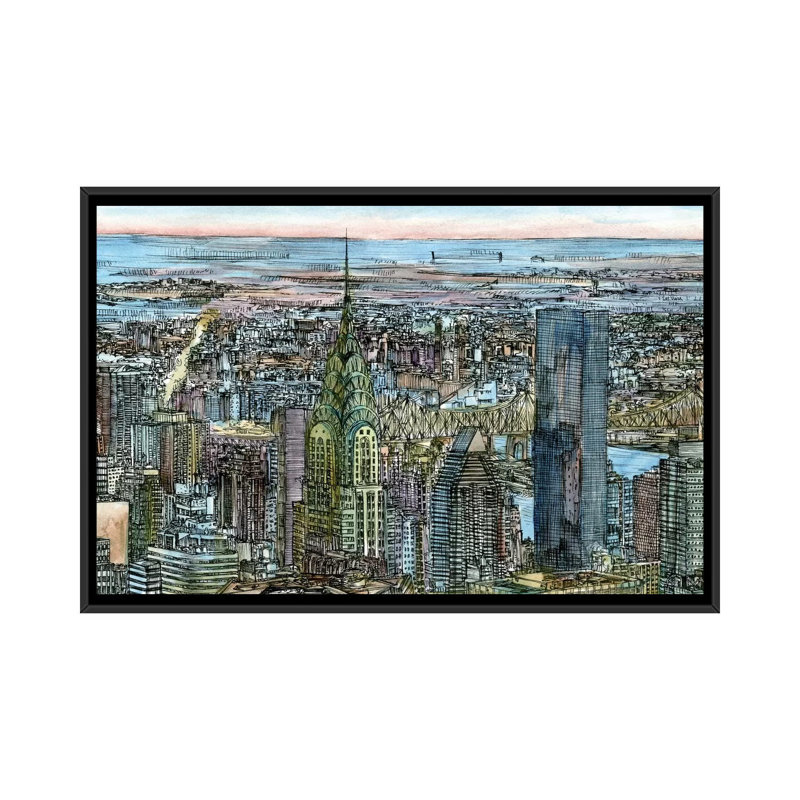 « coast to coast i », reproduction d’impression sur toile tendue, H 18 po x l 26 po x P 1,5 po, Toile avec cadre noir