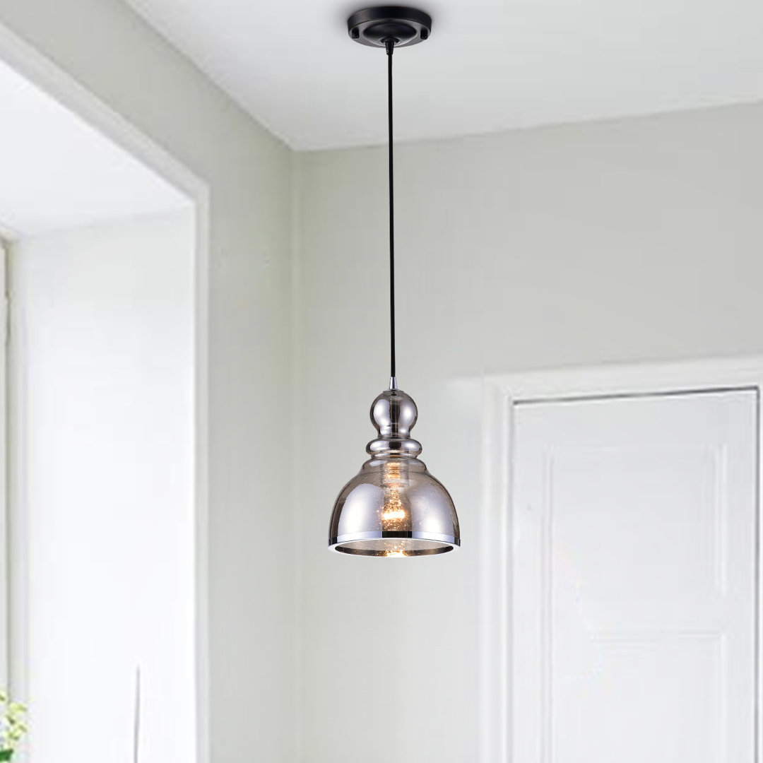 Odeza 1 - Light 7.1" Antique Black Single Dome Pendant Wade Logan® Shade 
