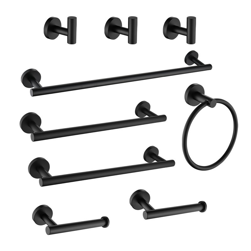 Ensemble de quincaillerie de salle de bain 9 pièces, Nickel brossé
