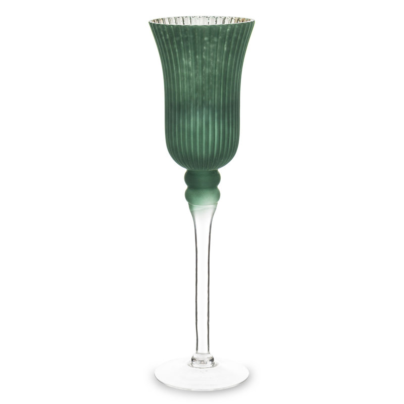 Jacksonwald Glass Tabletop, Silver/Green, 40cm H x 12cm W x 12cm D