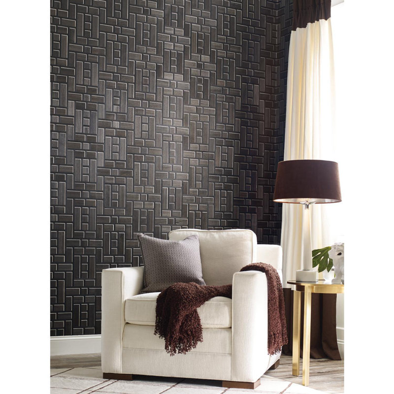 Rouleau de papier peint l 24 pi x l 36 po panel Teahouse, Noir