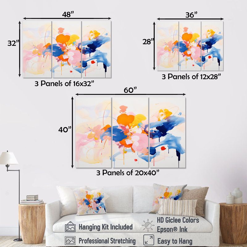«Beyond the Veil Expressionism - Abstract», reproduction d'art mural, Toile tendue, H 40 po x l 60 po x P 1 po