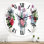Bouquets de fleurs sauvages dans des vases transparents I - Horloge murale de ferme