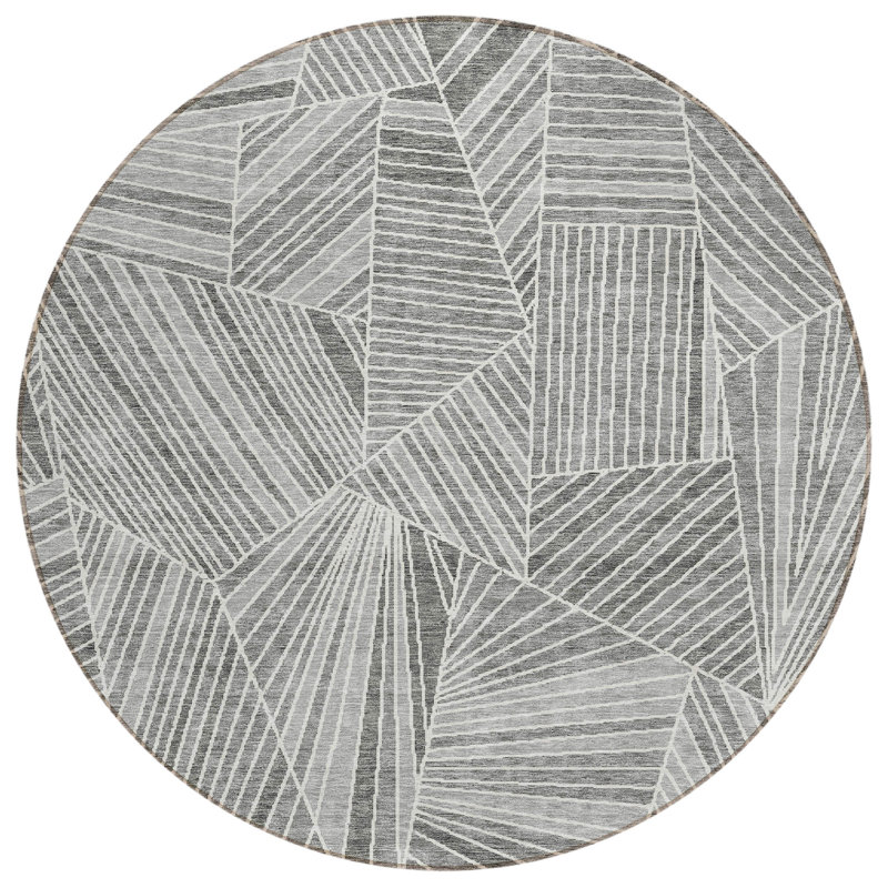 Colier Abstract Indoor / Outdoor Rug, Round 8'