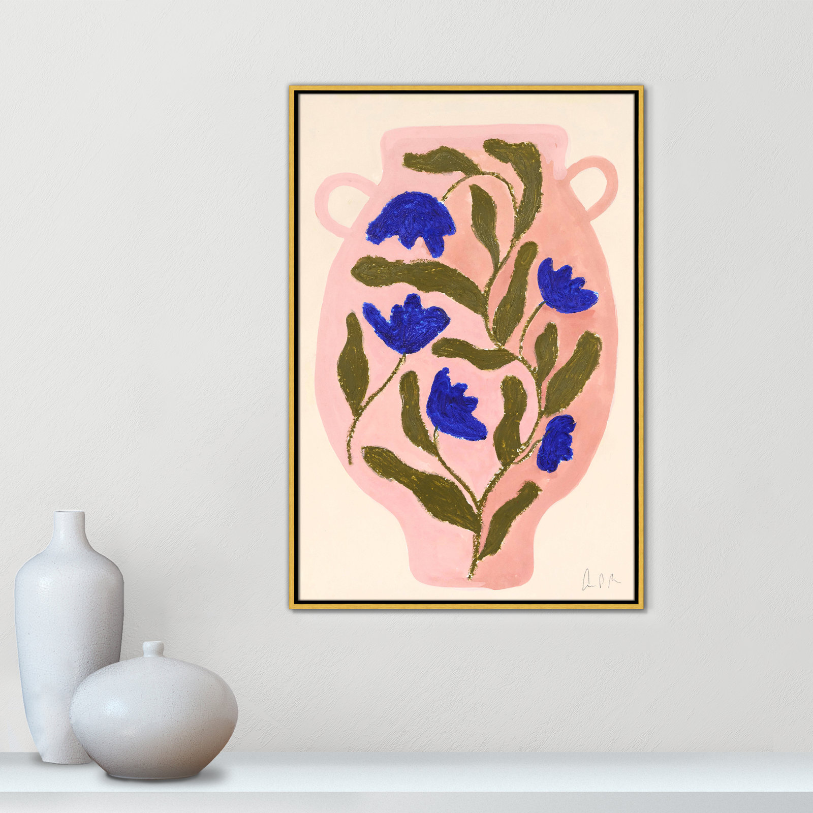 Vase No. 01 Print by Camilla Bergqvist, 37.5" H x 25.5" W, Gold