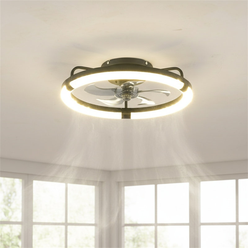 Équipé d'une source de lumière DEL et d'un ventilateur de plafond télécommandé, d'un ventilateur DEL intégré à intensité variable de 3000 à 6500 K, d'un moteur à courant continu silencieux à 6 vitesses, convient aux salons, aux chambres à coucher et aux cuisines - Noir mat