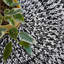 Tapis rond intérieur / extérieur en tweed noir et blanc Ardengo-1807084162