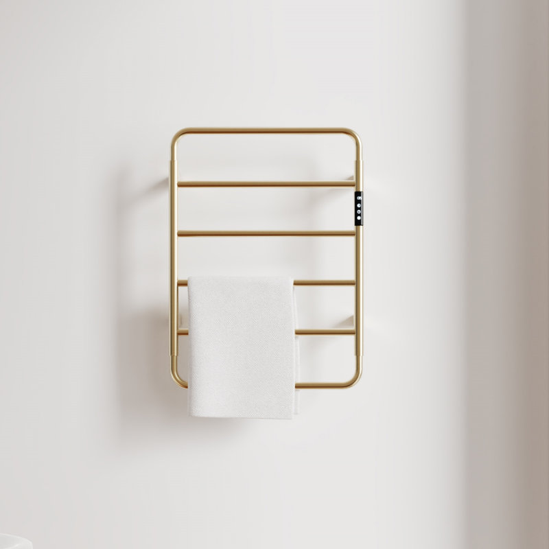Chauffe-serviettes électrique à 6 barres avec minuterie, Or brossé