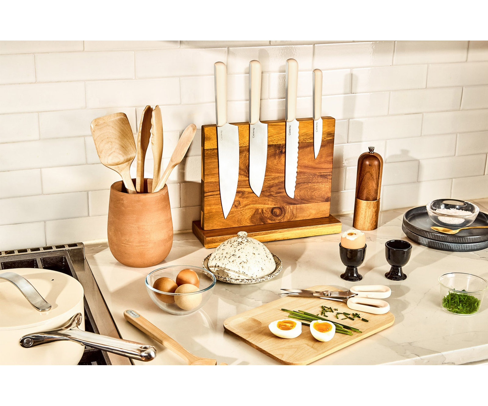 Caraway 5-Piece Knife Set, Cream