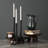 Declan Textured Matte Black Cast Metal Taper Candle Holder-468688183
