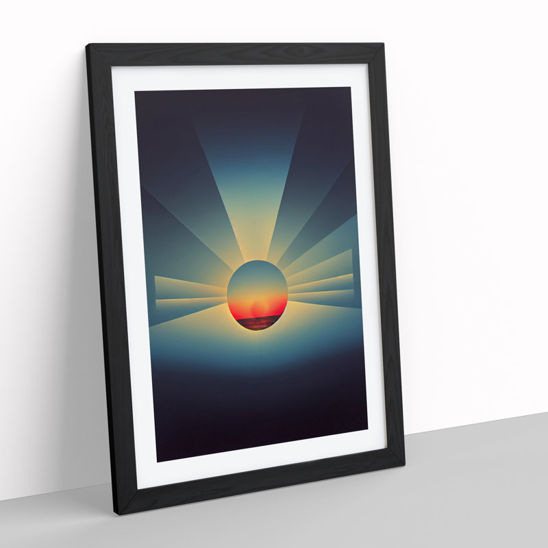 Urban Abstract Sunset - Wall Art, Black Framed Paper, 66cm H x 48cm W, White