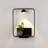 1-light Black Rechargeable USB Shelf Holder Led Wall Lamp Ideal for Halls, Hallways Bedside Tables